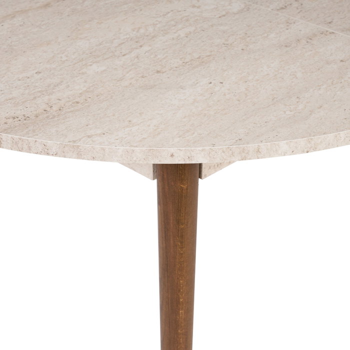 Nordure Mesa de Comedor Extensible Travertino y Nogal